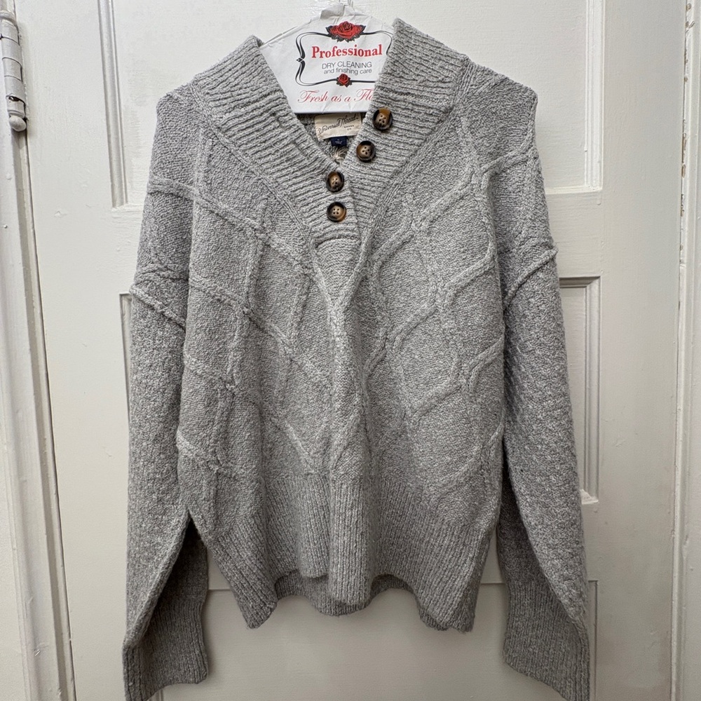 Gray Cable Knit Sweater